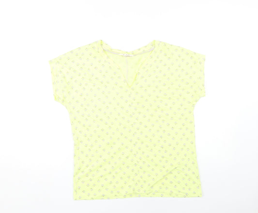 White Stuff Women's Yellow Floral T-Shirt, Size 12