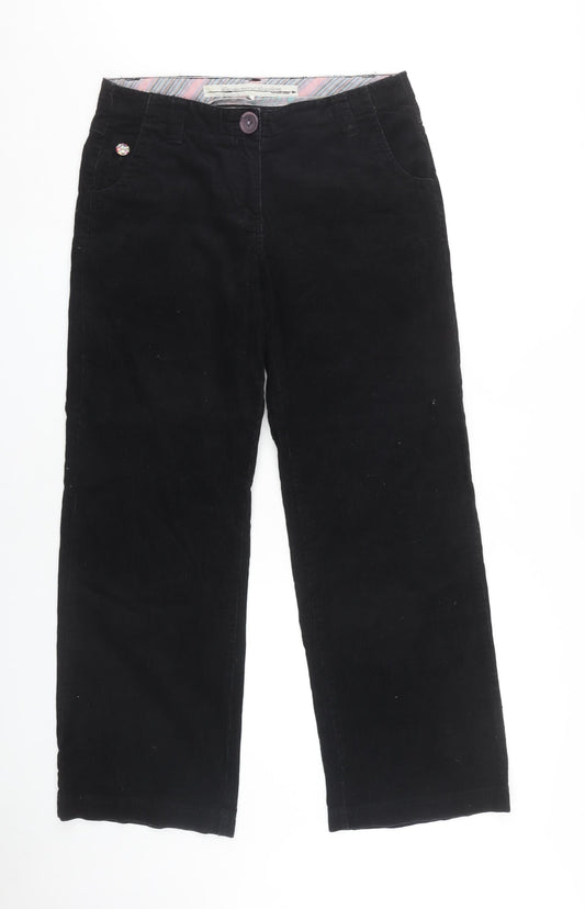 Fat Face Women's Black Cotton Corduroy Trousers, Size 10 - Excellent