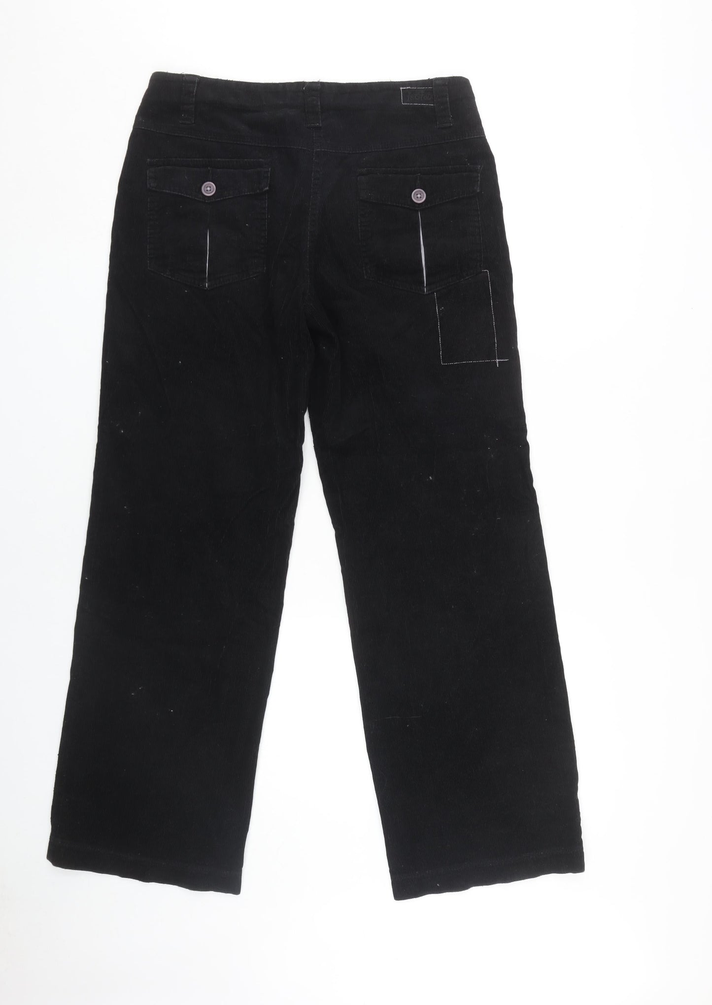 Fat Face Women's Black Cotton Corduroy Trousers, Size 10 - Excellent