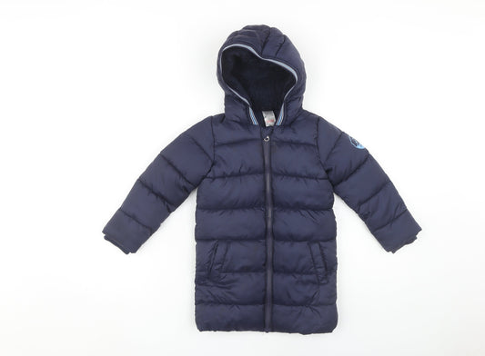 Lily & Dan Boys Blue Hooded Puffer Jacket 3-4 Years