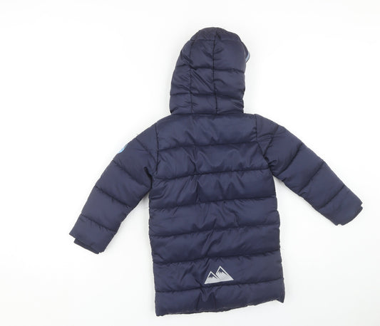 Lily & Dan Boys Blue Hooded Puffer Jacket 3-4 Years