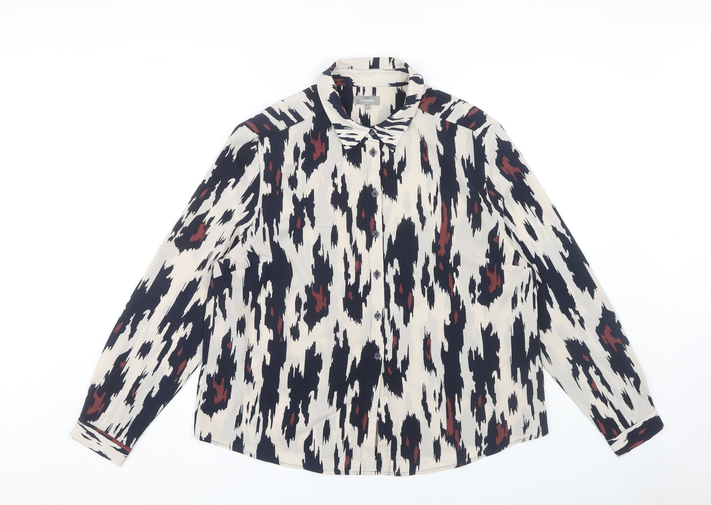 Jaeger Women's Multicoloured Button-Up Shirt Size 16
