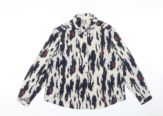 Jaeger Women's Multicoloured Button-Up Shirt Size 16