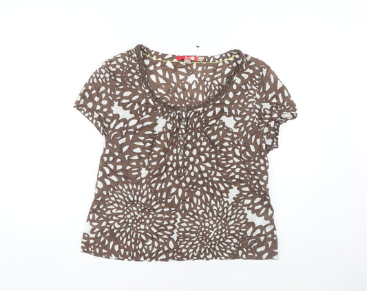 Boden Women's Brown Floral T-Shirt Size 16