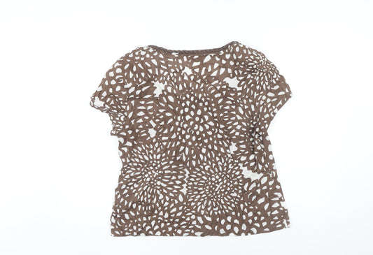 Boden Women's Brown Floral T-Shirt Size 16