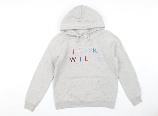 Jack Wills Women's Grey Hoodie UK 12 - Casual Style