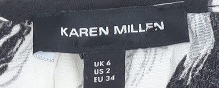 Karen Millen Women's Black Animal Print Sleeveless Dress