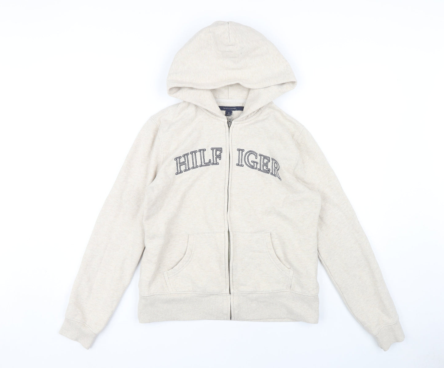 Tommy Hilfiger Beige Hoodie Unisex Adults M Full Zip