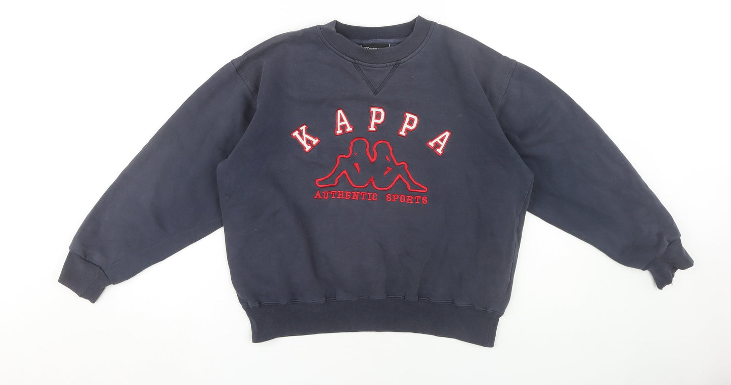 Kappa Boys Blue Logo Crew Neck Pullover Sweatshirt 164