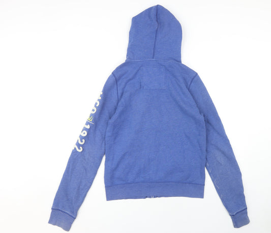 Hollister Women's Blue Full Zip Hoodie L