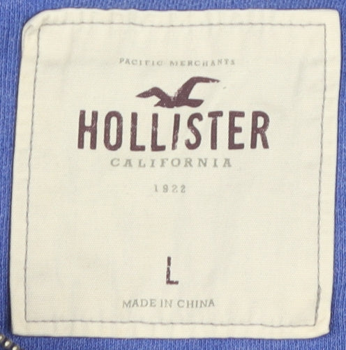 Hollister Women's Blue Full Zip Hoodie L