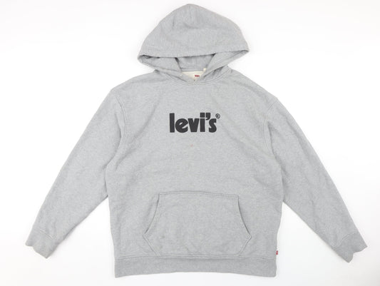Levi's Men's Grey Pullover Hoodie, L, Comfortable Iconic Style