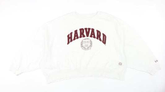 Harvard Women's White 2XL Pullover Sweatshirt