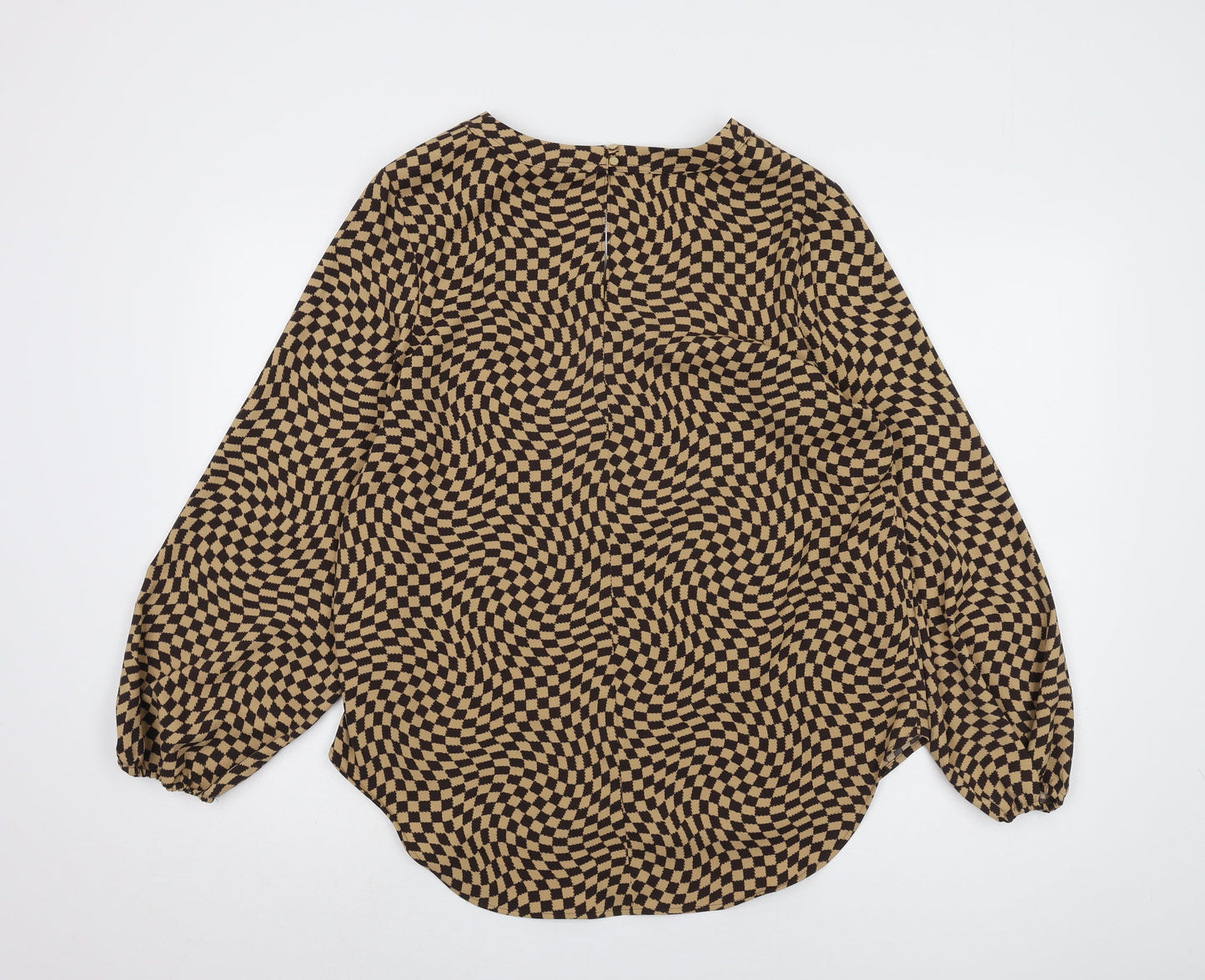 Marks and Spencer Women’s Brown Check Blouse Size 12