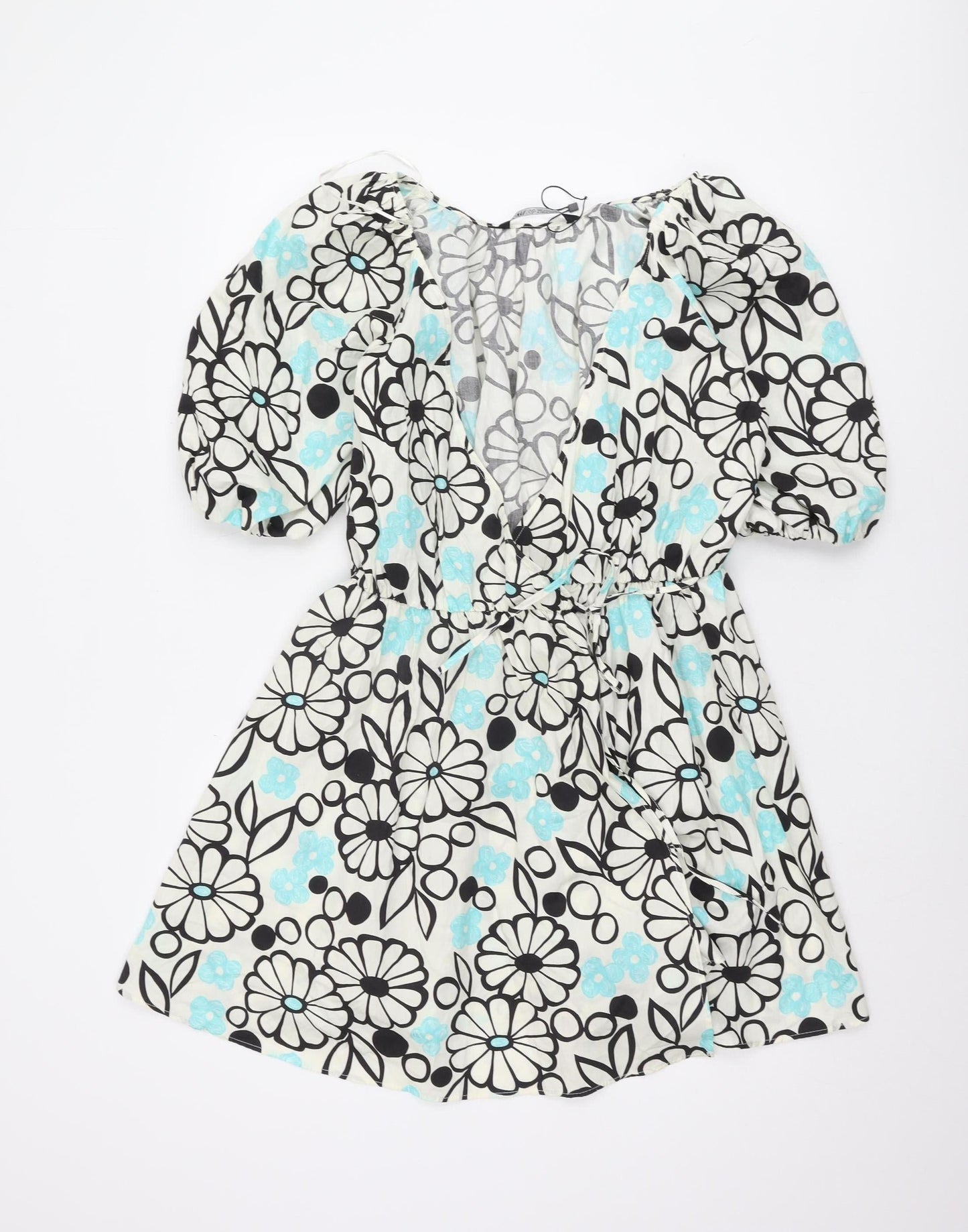 Zara Women's Multicoloured A-Line Dress, Size 8, Floral