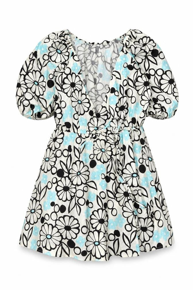 Zara Women's Multicoloured A-Line Dress, Size 8, Floral