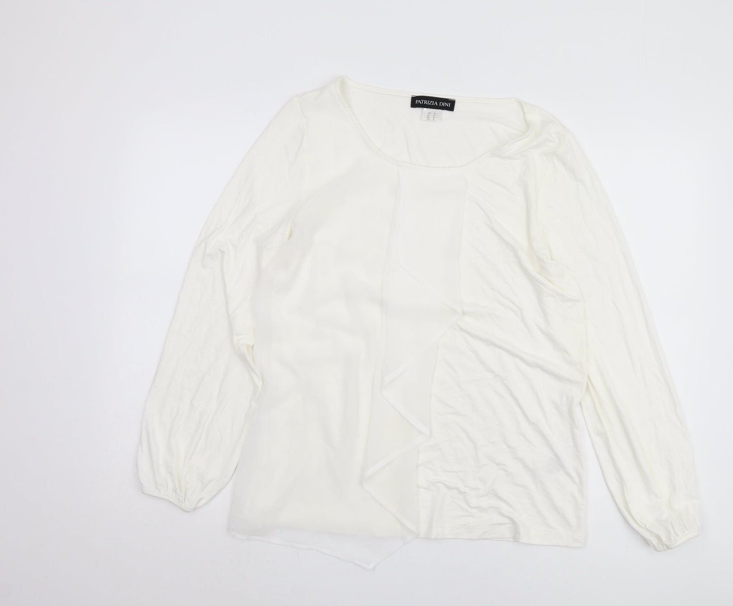 Patrizia Dini Women's White Long Sleeve Blouse Size 14