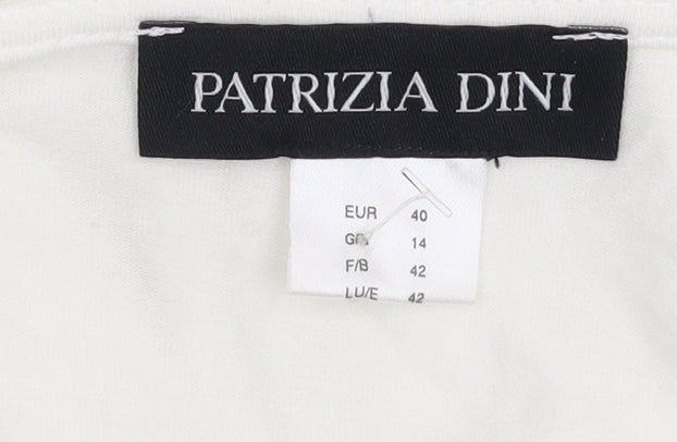 Patrizia Dini Women's White Long Sleeve Blouse Size 14