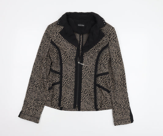 Marcona Women's Beige Black Animal Print Jacket Size 10