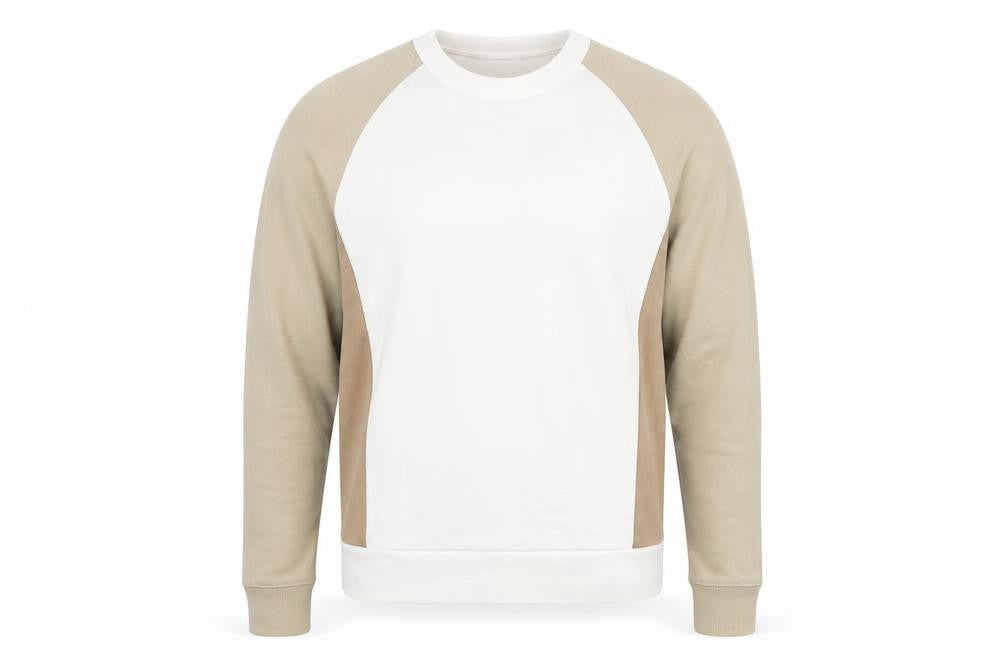 Zara Men's Beige White XL Pullover Sweatshirt