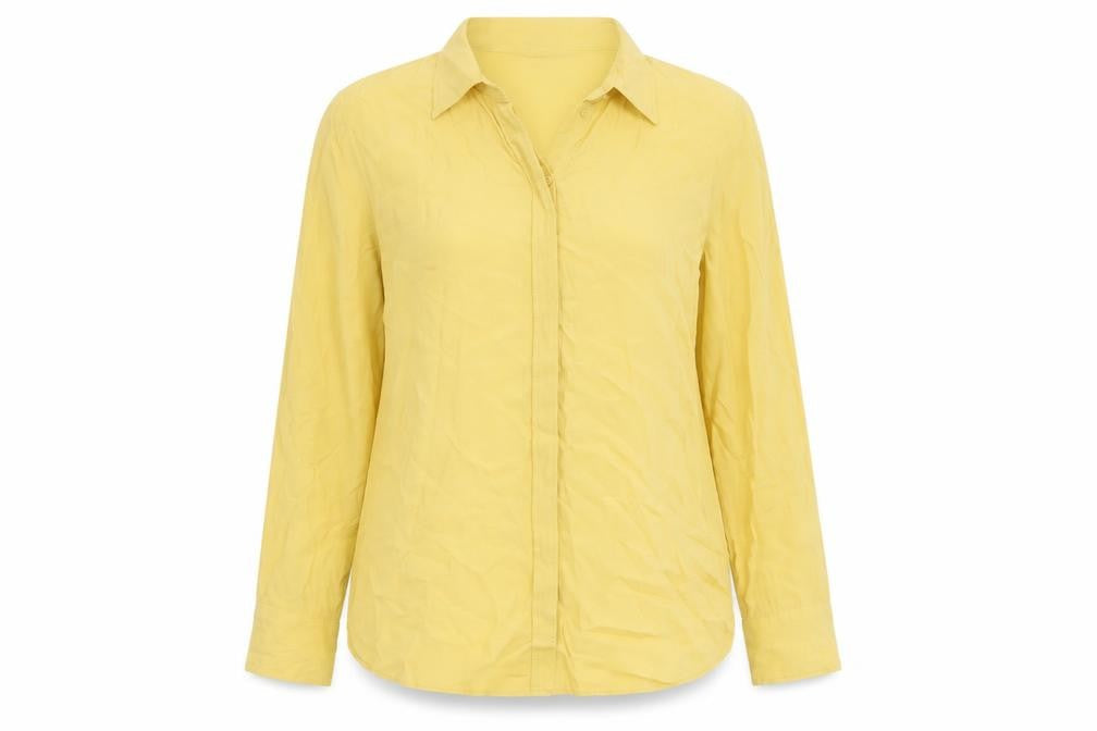 Marks and Spencer Women's Yellow Button-Up Shirt