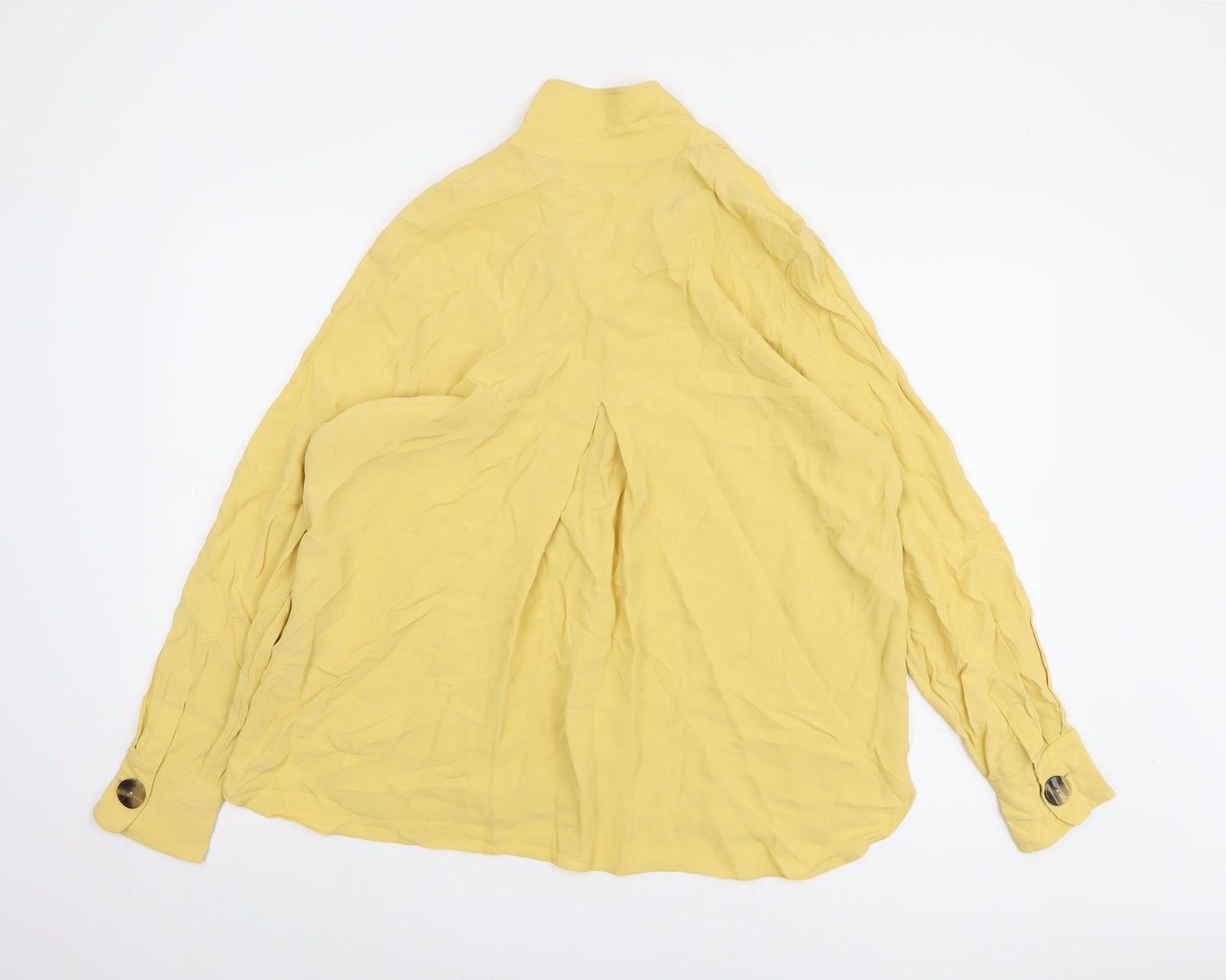 Marks and Spencer Women's Yellow Button-Up Shirt