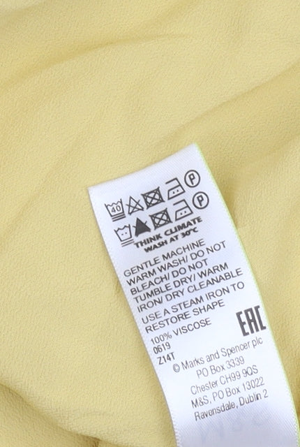 Marks and Spencer Women's Yellow Button-Up Shirt