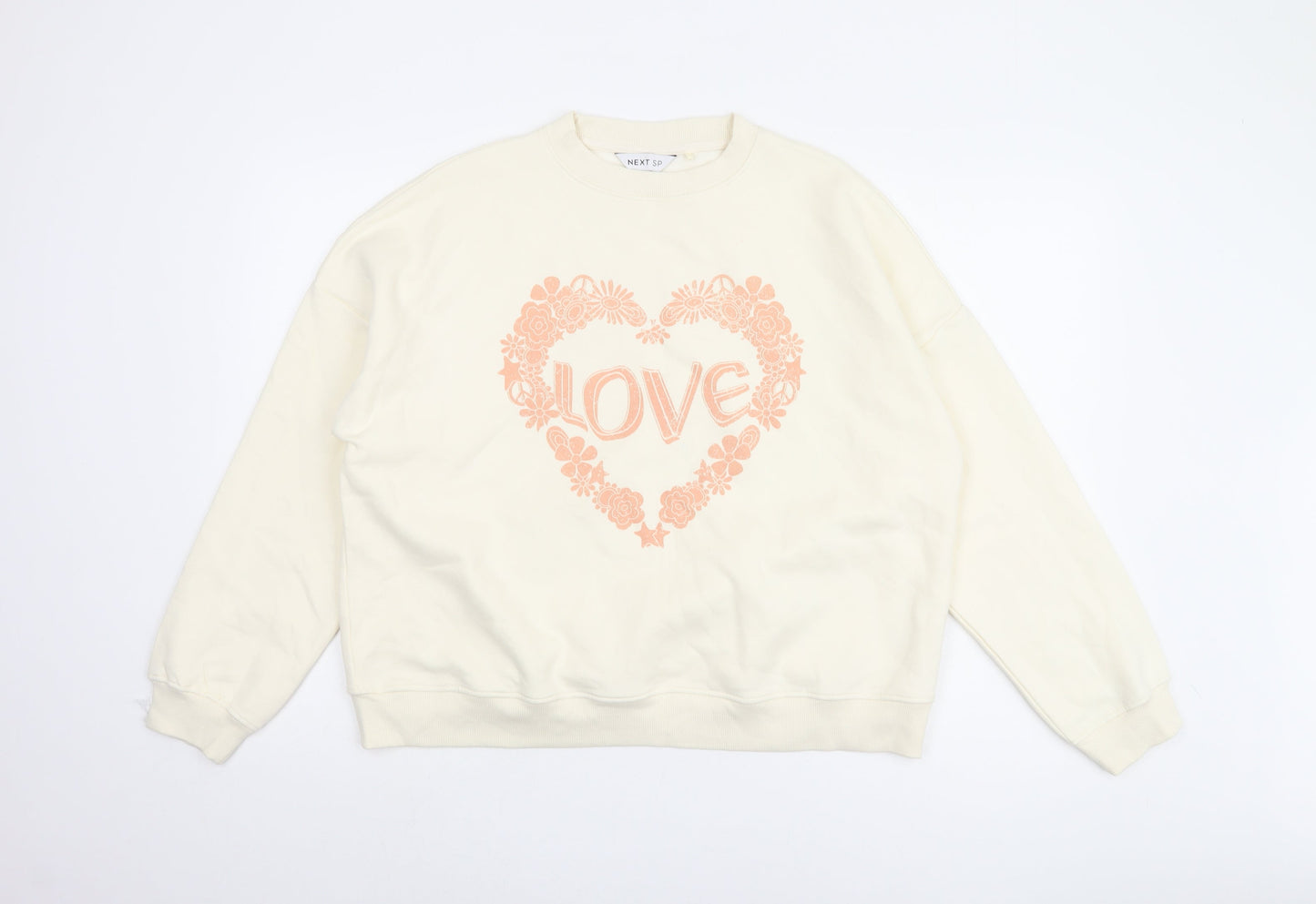 Next Women's Ivory Floral Pullover Sweatshirt L