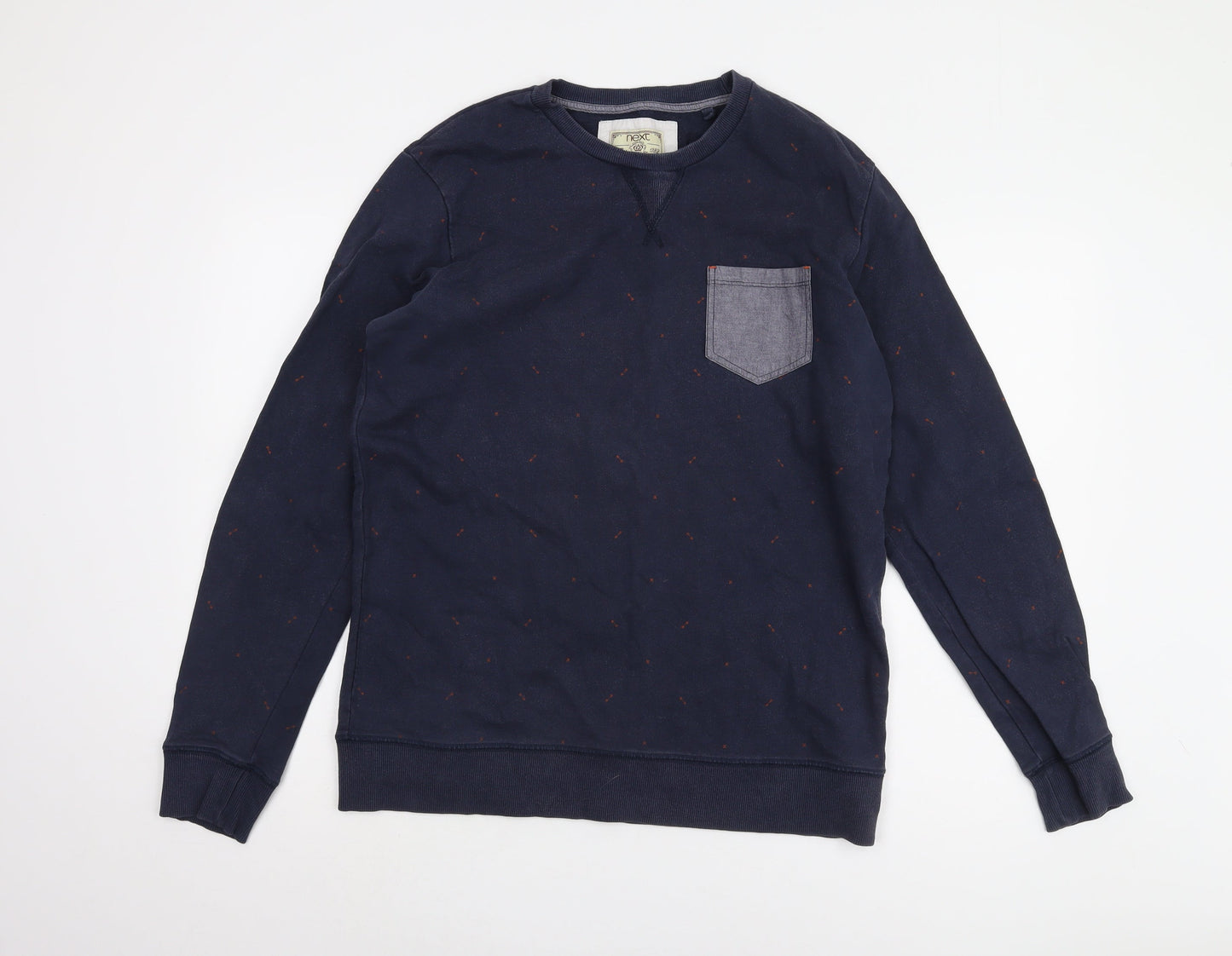 Next Men’s Blue Pullover Sweatshirt L Cotton