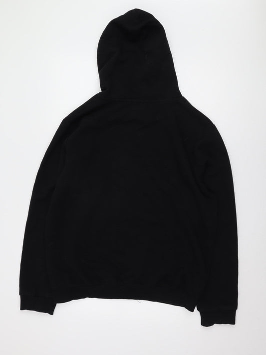 Just Hype Unisex Black Pullover Hoodie - Size 16