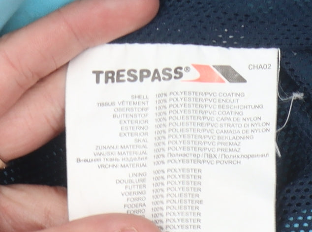 Trespass Men's Blue Waterproof Hooded Rain Jacket M