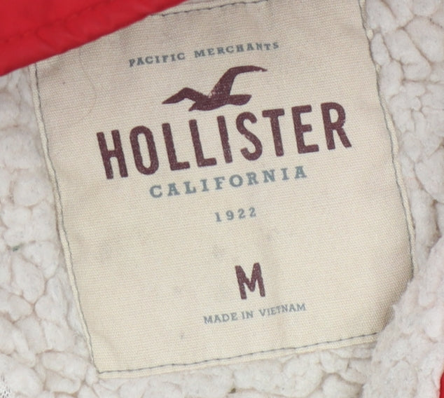 Hollister Women's Red Puffer Jacket Size M