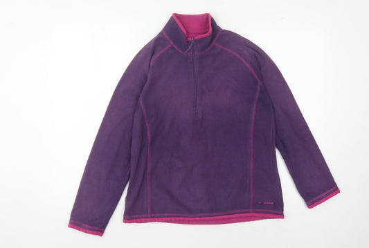 Mountain Life Women's Purple 1/4 Zip Fleece Sweatshirt