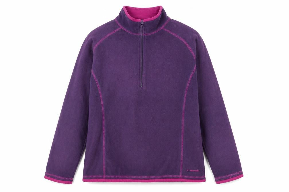 Womens UK 12 Regular Mountain Life Purple Henley Sweatshirt
