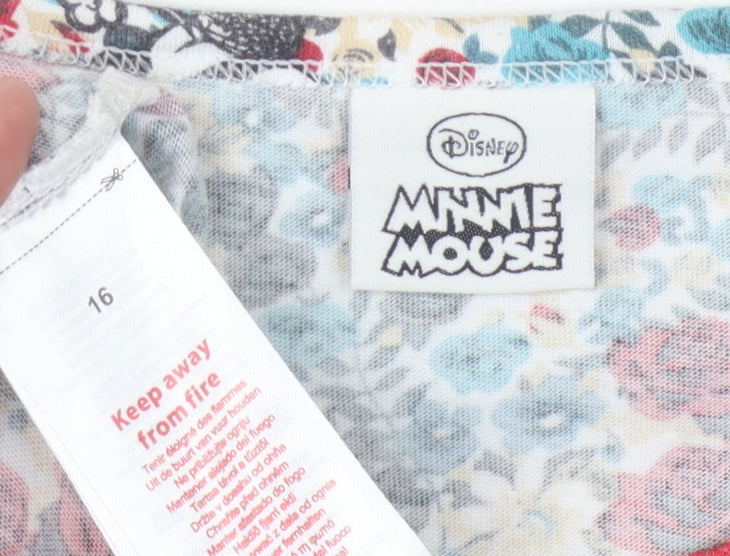 Disney Women’s Multicoloured Floral T-Shirt Size 16