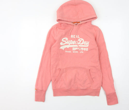 Superdry Women's Pink Pullover Hoodie, Size S