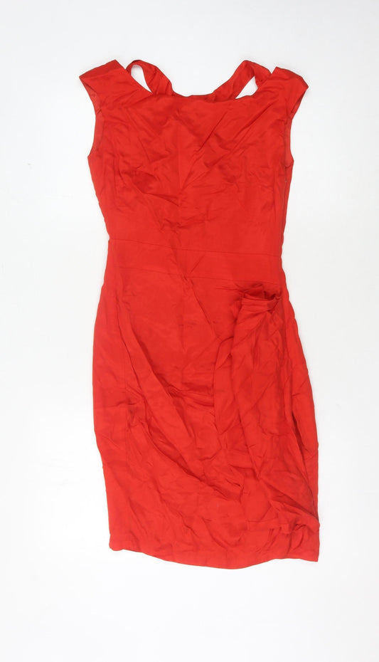 Karen Millen Red Women's Sleeveless Dress Size 6