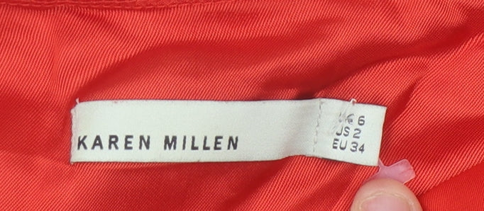 Karen Millen Red Women's Sleeveless Dress Size 6