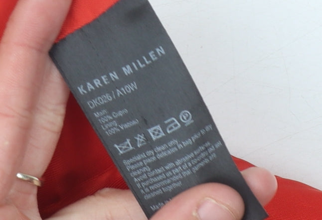 Karen Millen Red Women's Sleeveless Dress Size 6