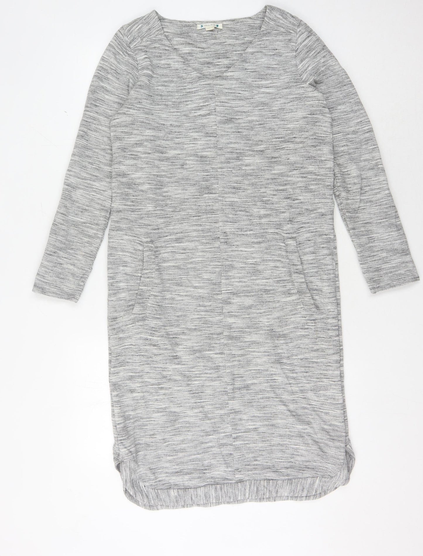 White Stuff Grey Women's Long Sleeve Shift Dress Size 10