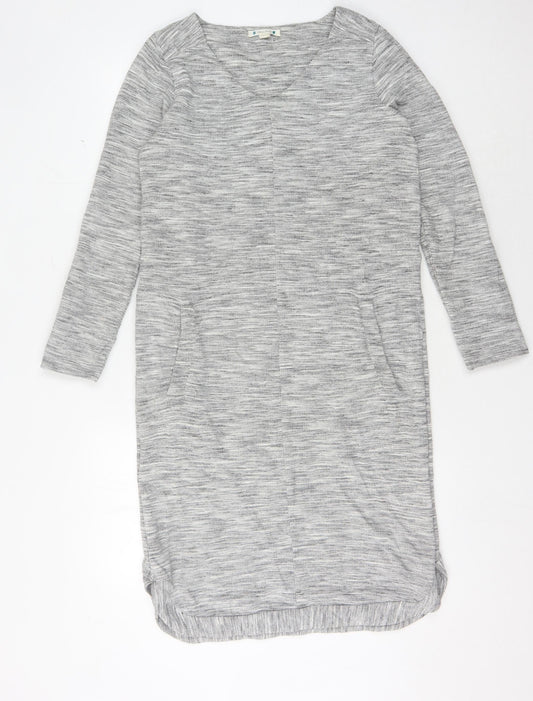 White Stuff Grey Women's Long Sleeve Shift Dress Size 10