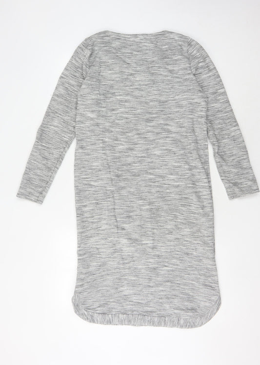 White Stuff Grey Women's Long Sleeve Shift Dress Size 10
