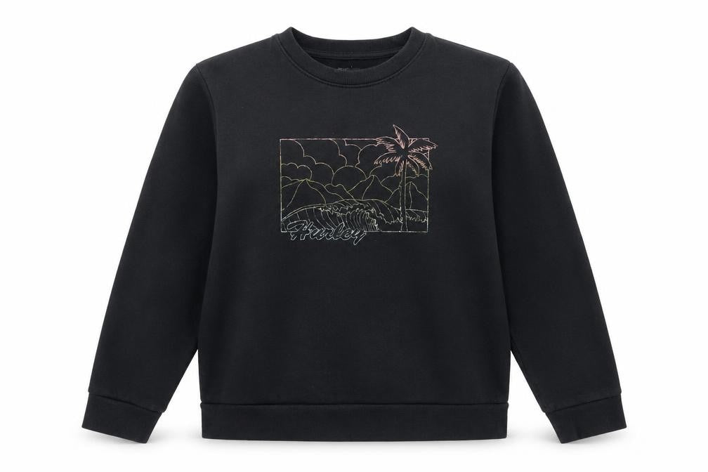 Hurley Womens Black Graphic Pullover Sweatshirt L