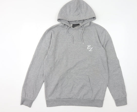 Closure London Men's Grey Pullover Hoodie, M, Regular Fit