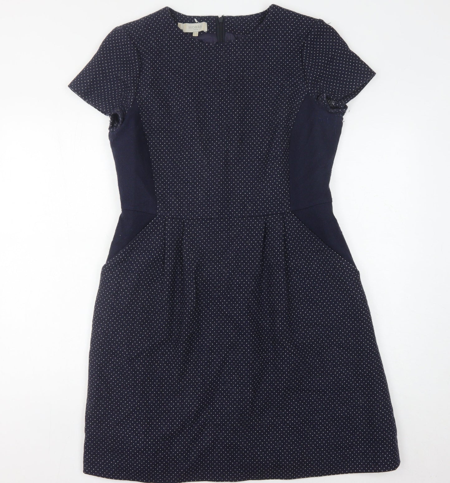 Hobbs Women's Blue Polka Dot Sheath Dress Size 14