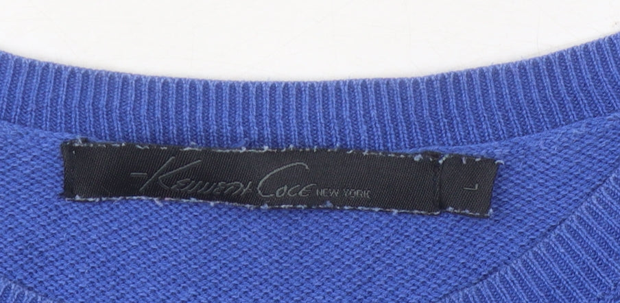 Kenneth Cole Men's Blue Cotton Pullover Sweater L