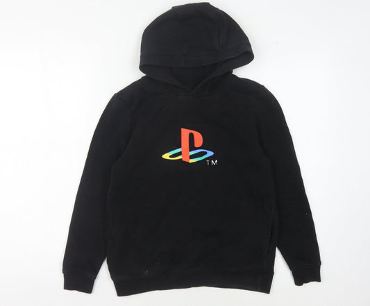 George Boys Black Pullover Hoodie with PlayStation Logo