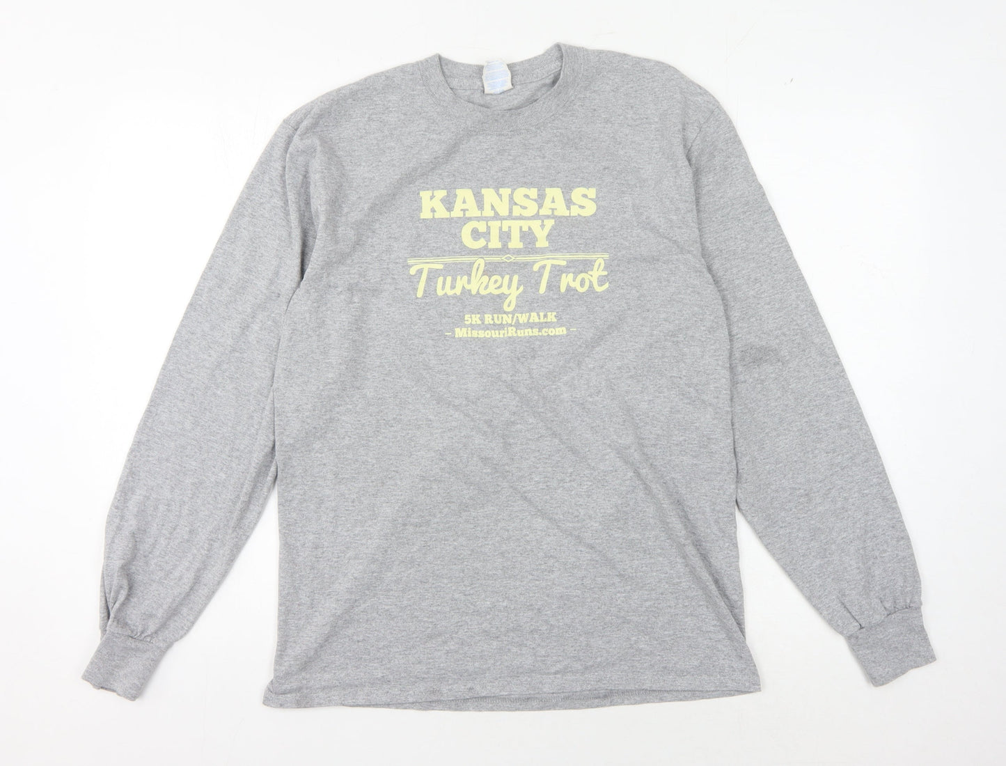 Port & Company Grey Long Sleeve Unisex T-Shirt, M