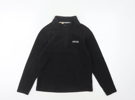 Regatta Boys Black Fleece 1/4 Zip Sweatshirt - Size 10 Years