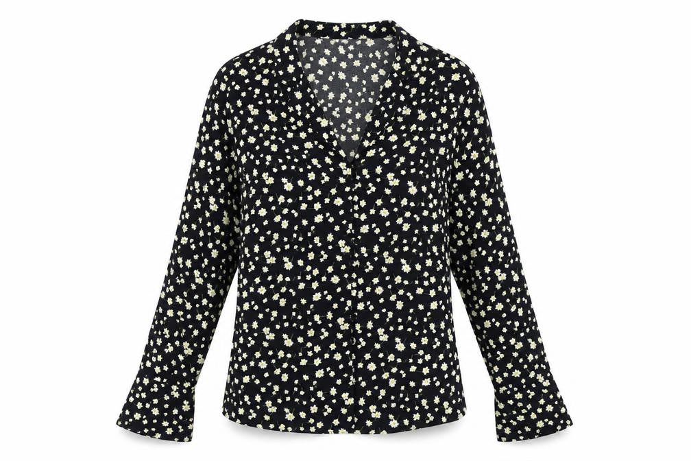 Marks and Spencer Women's Black Floral Blouse, Size 10